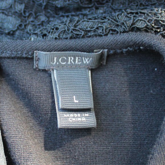 J. Crew Black Lace Detail Sleeveless Peplum Blouse Shell Large - Picture 3 of 7